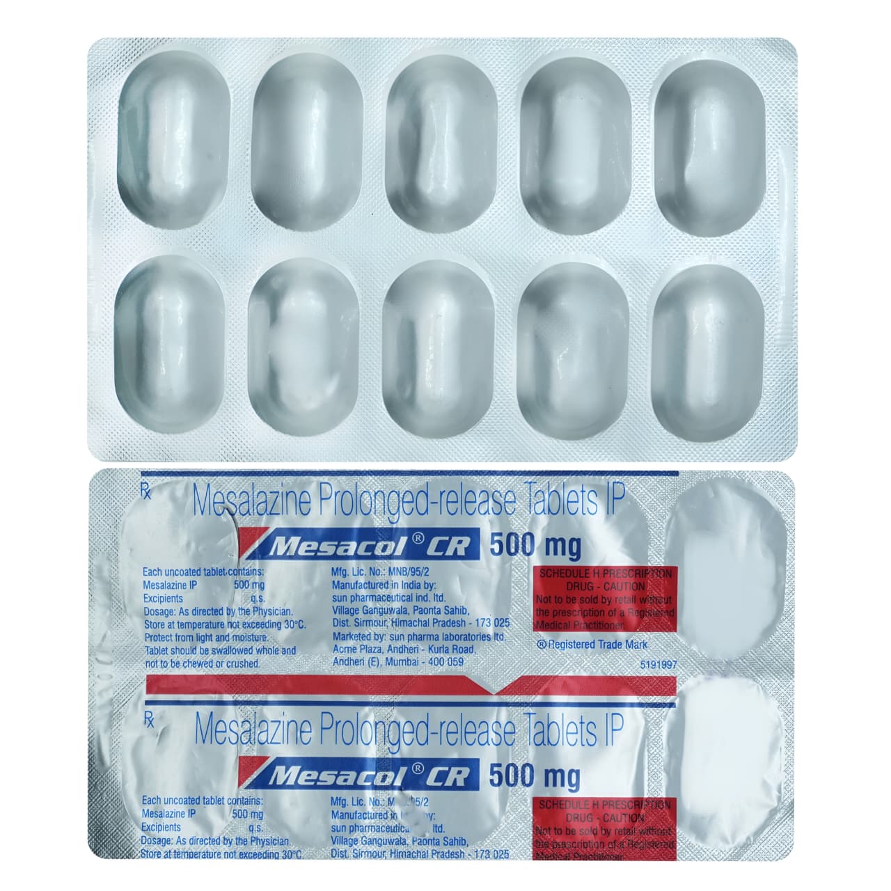 MESACOL 500 MG TABLET CR