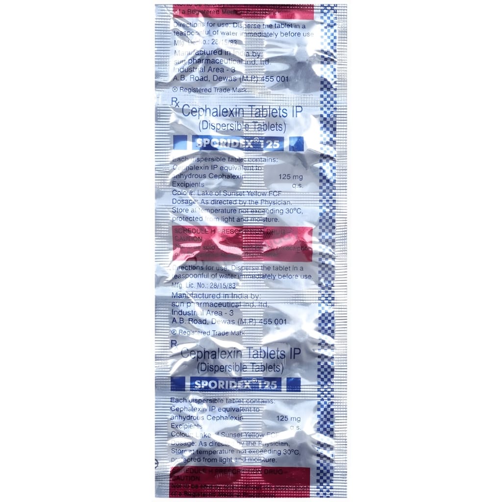 SPORIDEX 125 MG TABLET DT