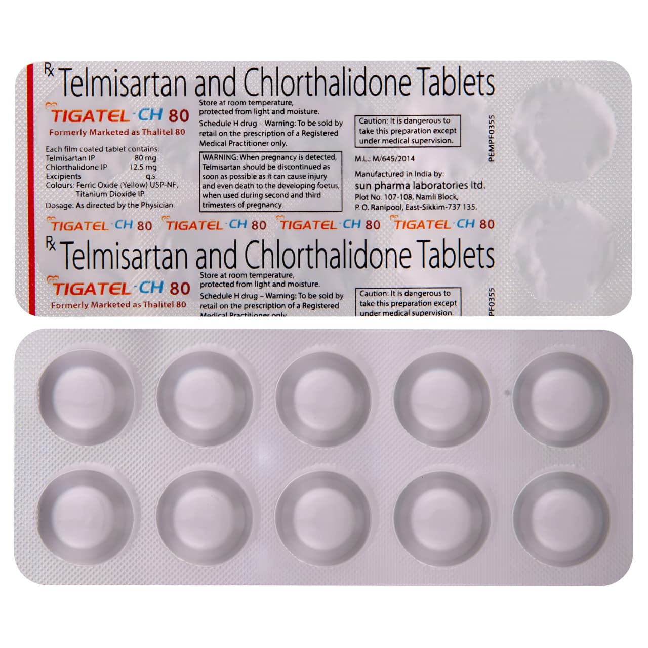 TIGATEL CH 80/12.5 MG TABLET