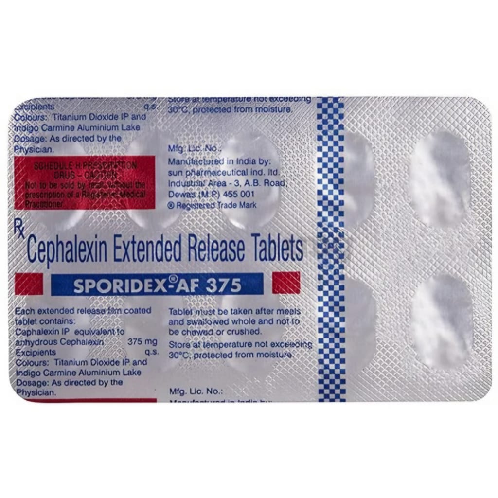 SPORIDEX AF 375 MG TABLET